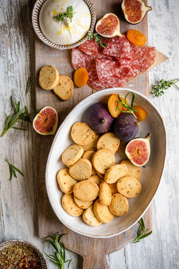 Parmesan cheese cookies in a bowl