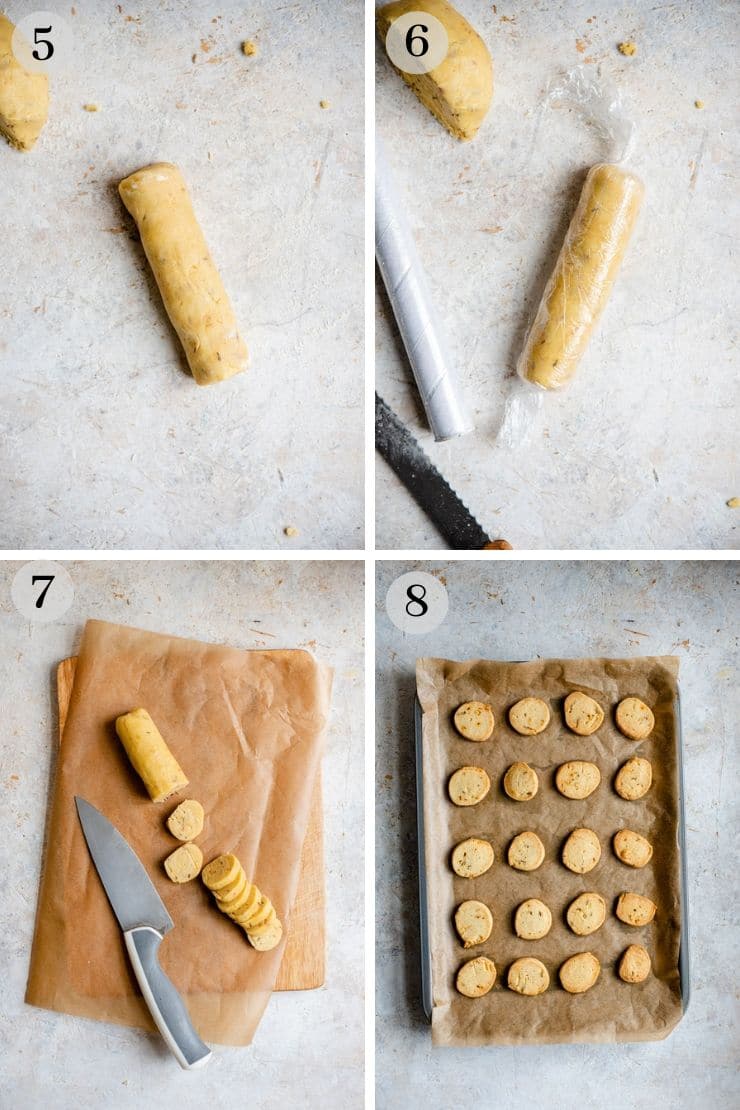 Step by step photos for making cheese cookies and baking them
