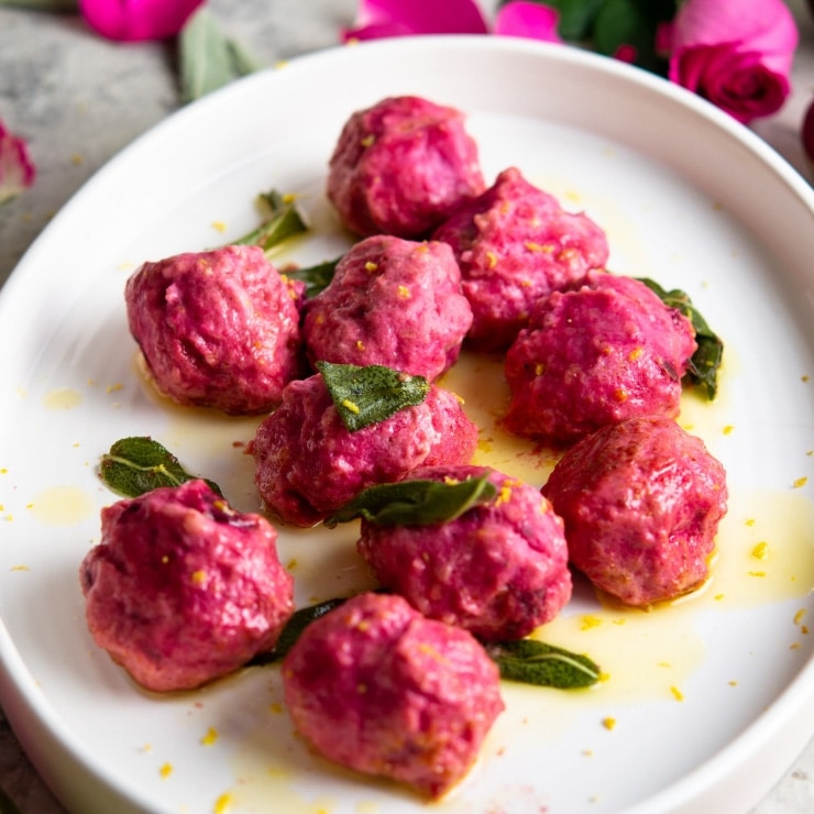 Beetroot Gnudi in Sage and Butter