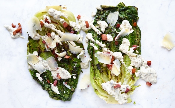 Grilled romaine lettuce with creamy caper dressing 4 www.insidetherustickicthen.com