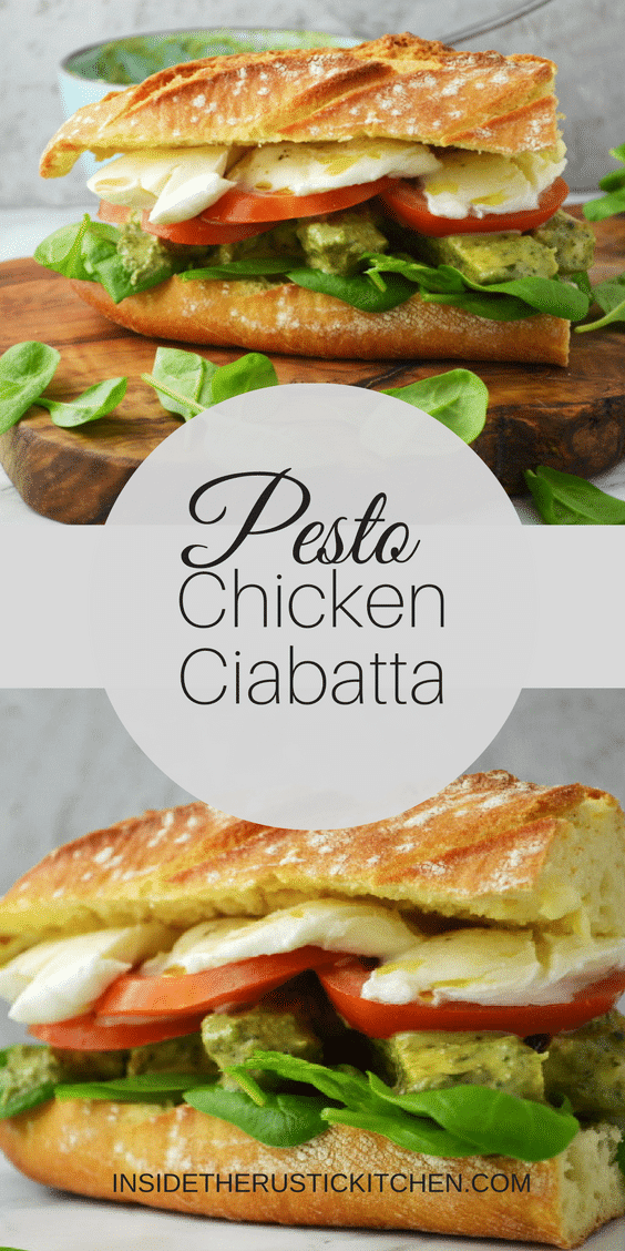 Chicken Pesto Ciabatta Inside The Rustic Kitchen