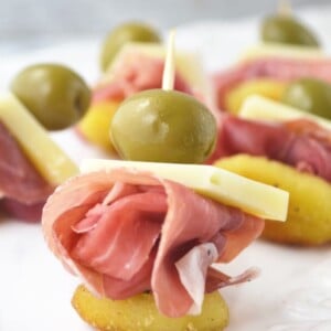 These Fried Gnocchi, Prosciutto and Pecorino Appetizers are simple and elegant, perfect for parties and entertaining! Recipe www.insidetherustickitchen.com