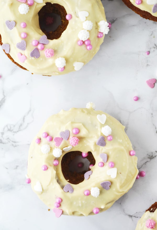 carrot cake doughnuts with maple frosting www.insidetherustickitchen.com