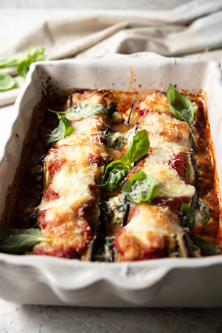 Eggplant Rollatini with Spinach and Ricotta - Inside The Rustic Kitchen