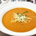 This Roasted Vegetable Soup is packed full of delicious flavour, made from roasted squash, red pepper, eggplant and garlic. www.insidetherustickitchen.com