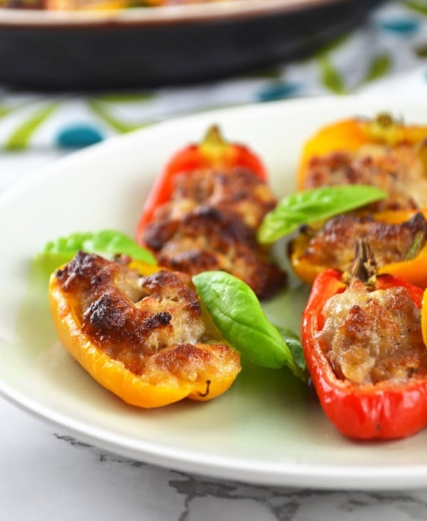 Sausage and Stracchino stuffed sweet mini peppers www.insidetherustickitchen.com