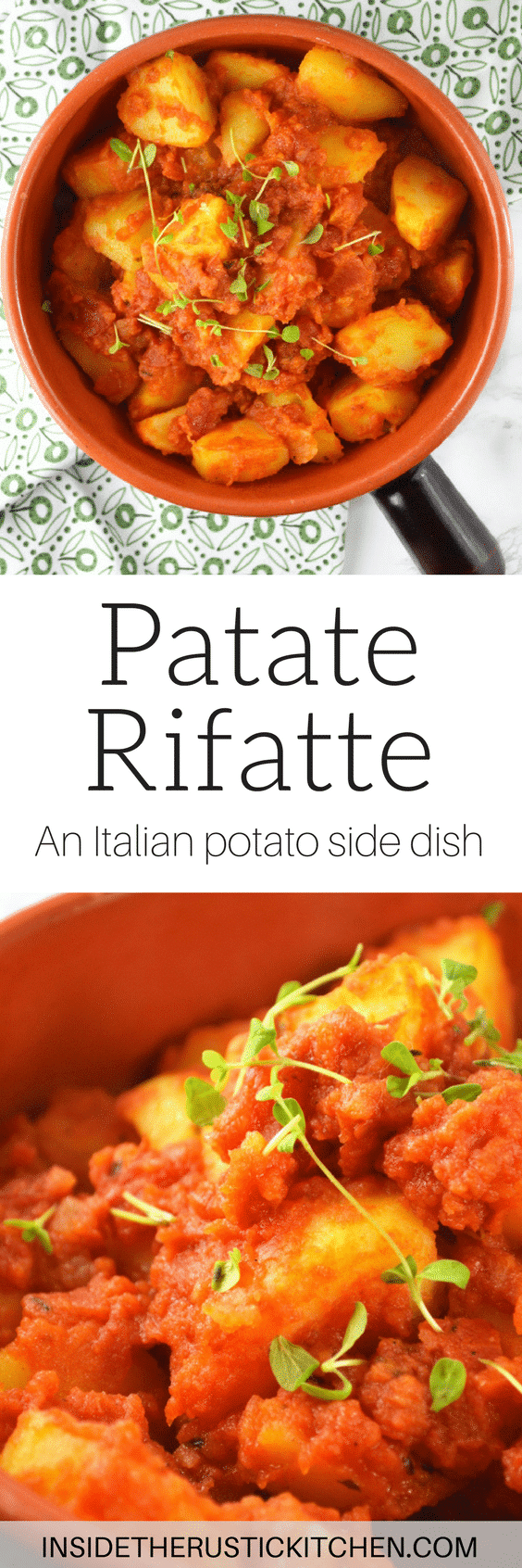 Patate Rifatte A potato side dish with Tomato and Marjoram Inside The Rustic Kitchen