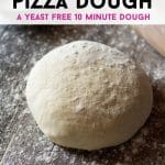 A pinterest graphic for instant pizza dough