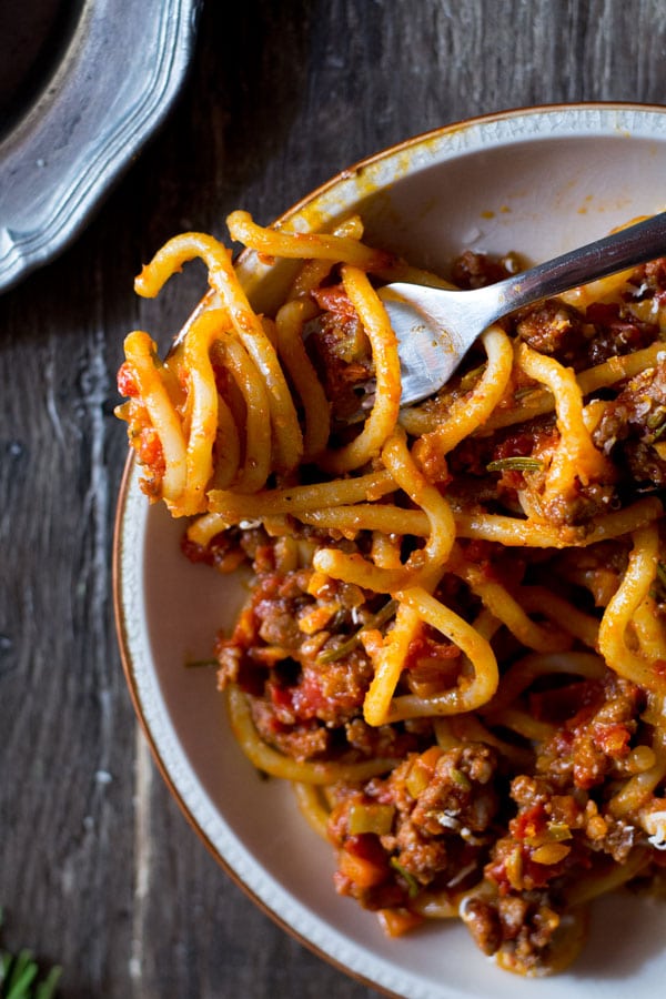 Pici-with-Tuscan-sausage-ragu-inside-the-rustic-kitchen