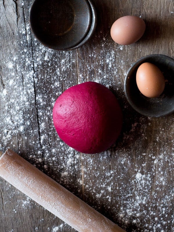 An easy beetroot pasta recipe. Learn how to make this simple beet pasta, it's fun, vibrant, bright pink and delicious. Authentic Italian recipes at Inside the rustic kitchen