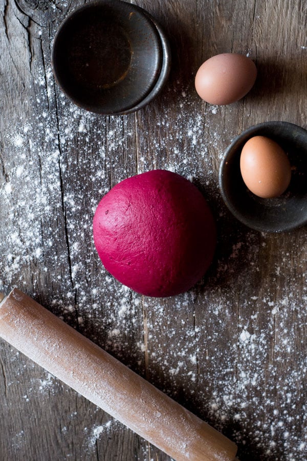 An easy beetroot pasta recipe. Learn how to make this simple beet pasta, it's fun, vibrant, bright pink and delicious. Authentic Italian recipes at Inside the rustic kitchen Beetroot pasta dough recipe