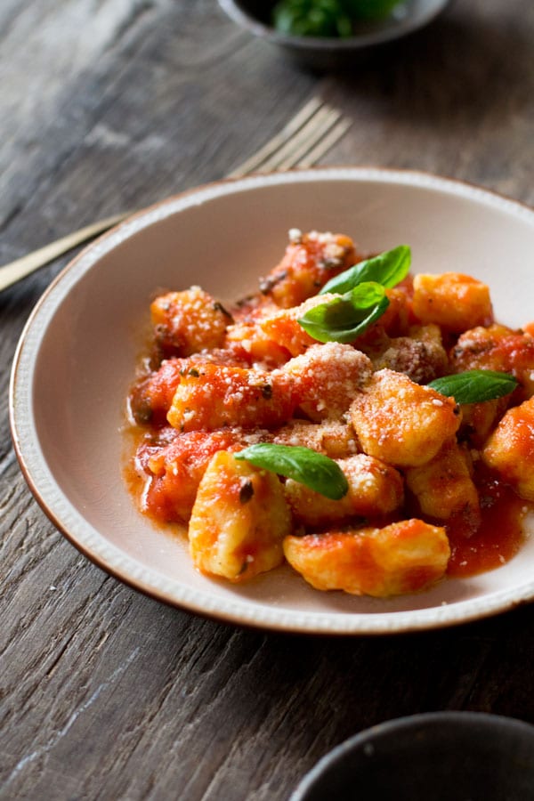 Gnocchi with fresh tomato sauce