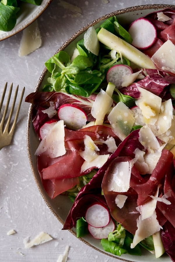 Bresaola salad with apple and radicchio insidetherustickitchen.com