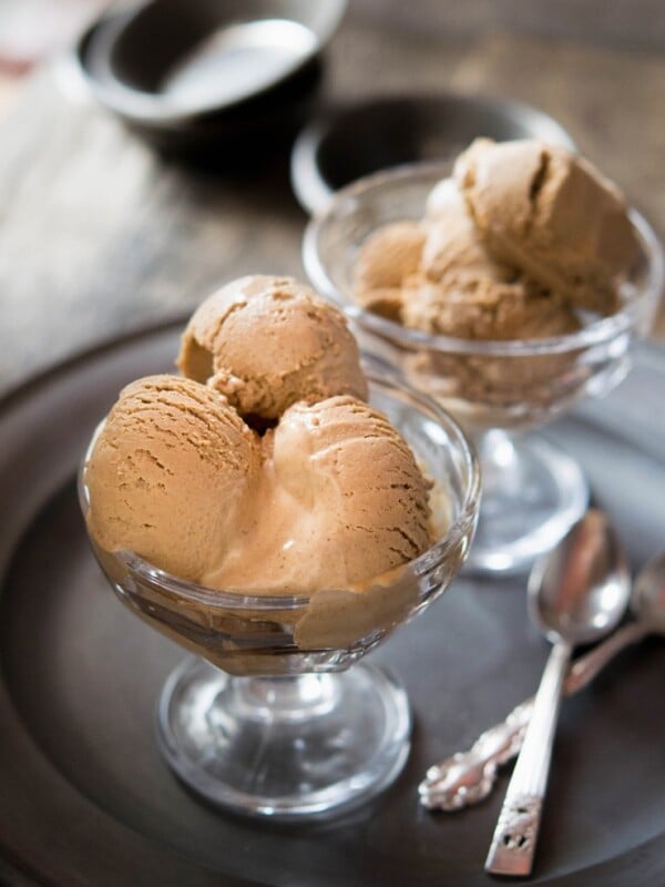 Chocolate hazelnut ice cream, a simple and fun recipe that will put you in nutty, chocolatey ice cream heaven. More authentic Italian recipes and traditional Italian recipes at Inside The Rustic Kitchen.