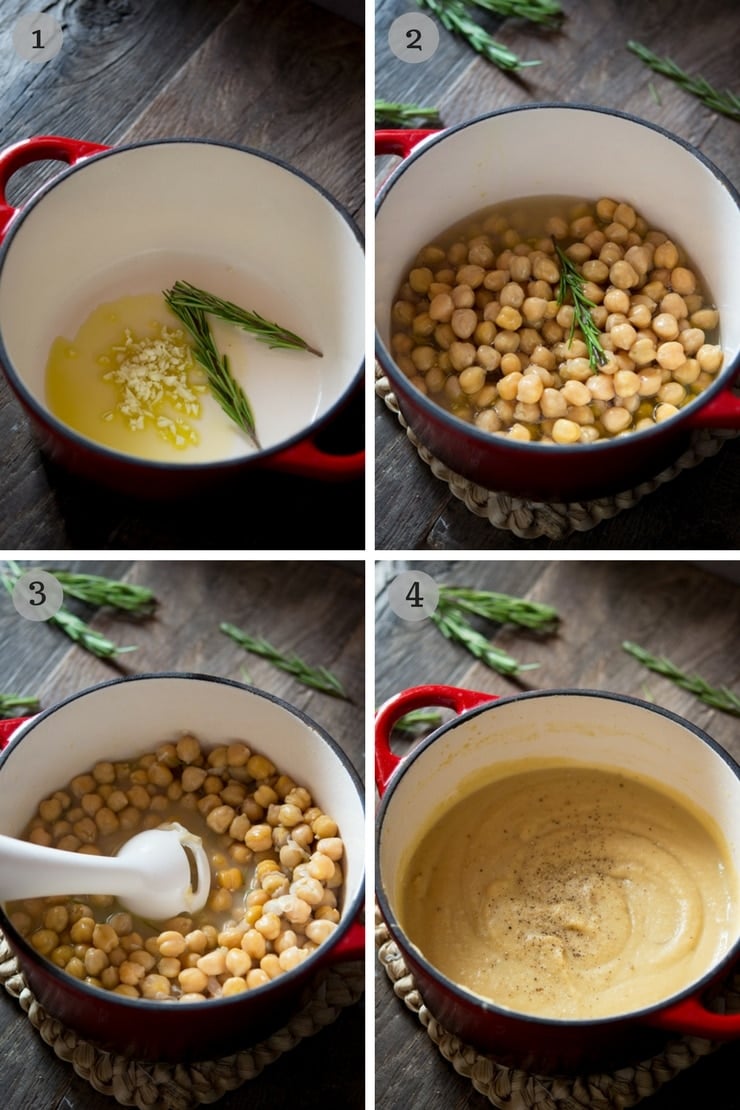 Step by step photos on how to make Tuscan chickpea soup