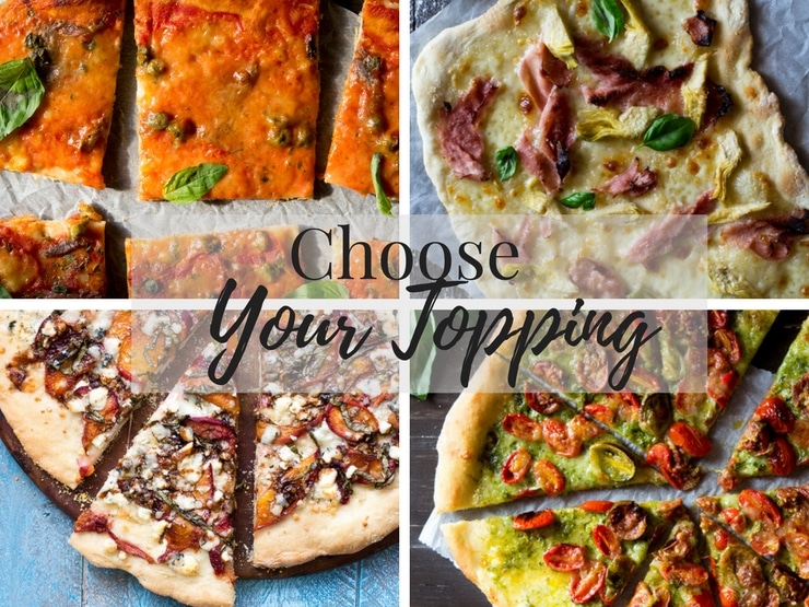 The ultimate guide to homemade pizzas four small photos of pizza toppings