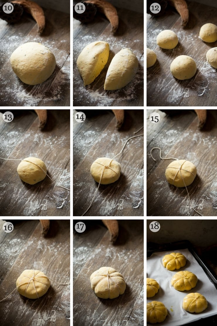 pumpkin bread rolls step by step photos
