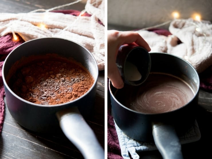 Step by step photos for how to make Italian hot chocolate