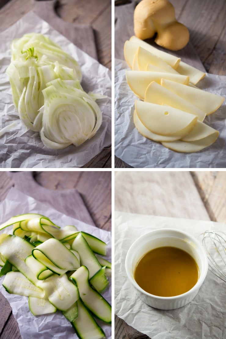 step by step photos for making a courgette salad with fennel