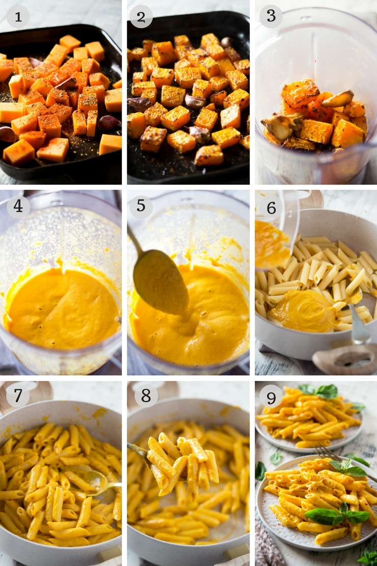 step by step photos for making butternut squash pasta