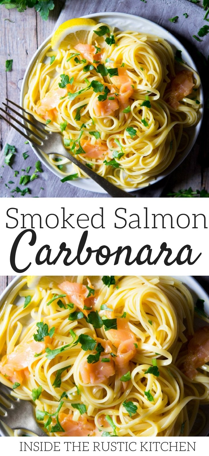 smoked salmon pasta carbonara