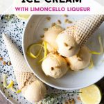 A pinterest graphic of lemon ice cream