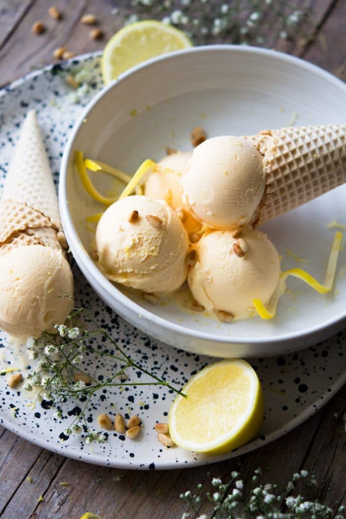 Italian Lemon Ice Cream with Limoncello Inside The Rustic Kitchen