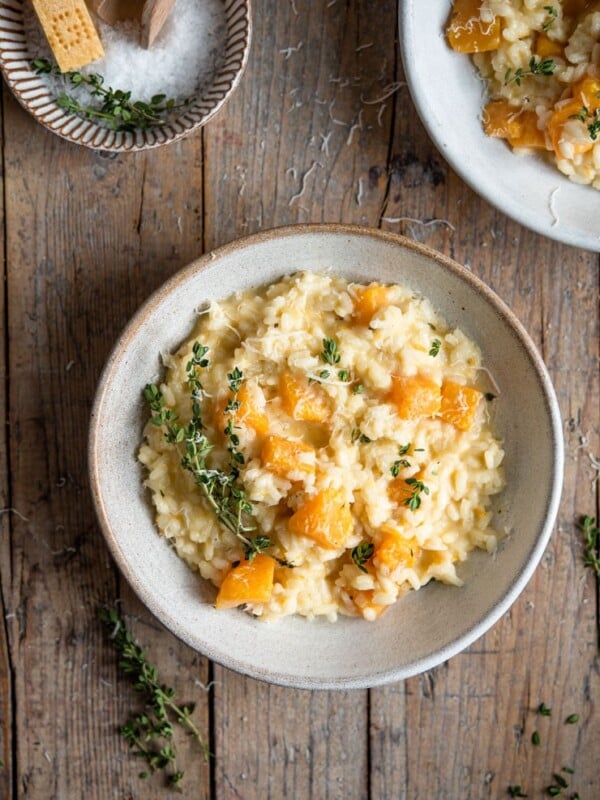 Butternut squash risotto in a bowl