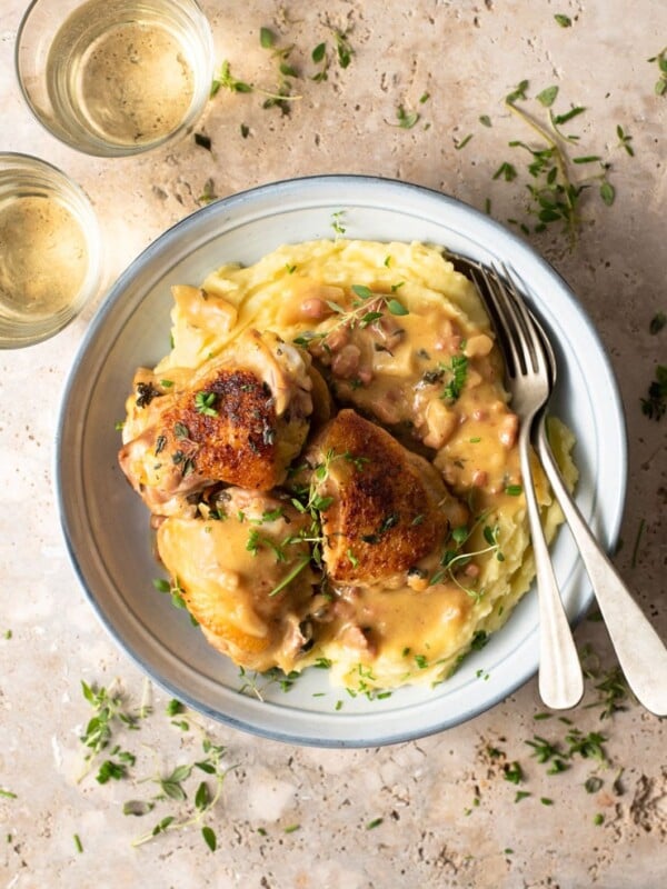 An overhead shot of Creamy Tuscan Chciken