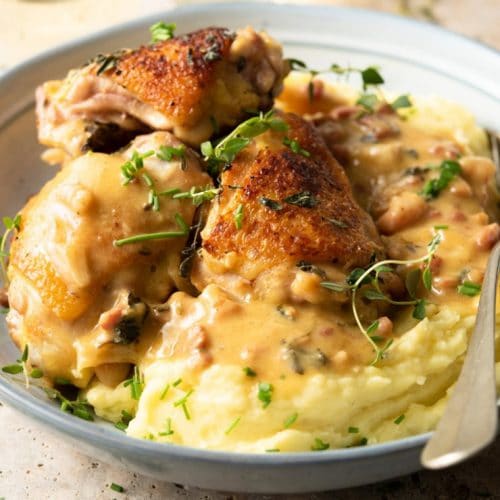 Creamy Tuscan Chicken with Garlic & Pancetta Inside The Rustic Kitchen