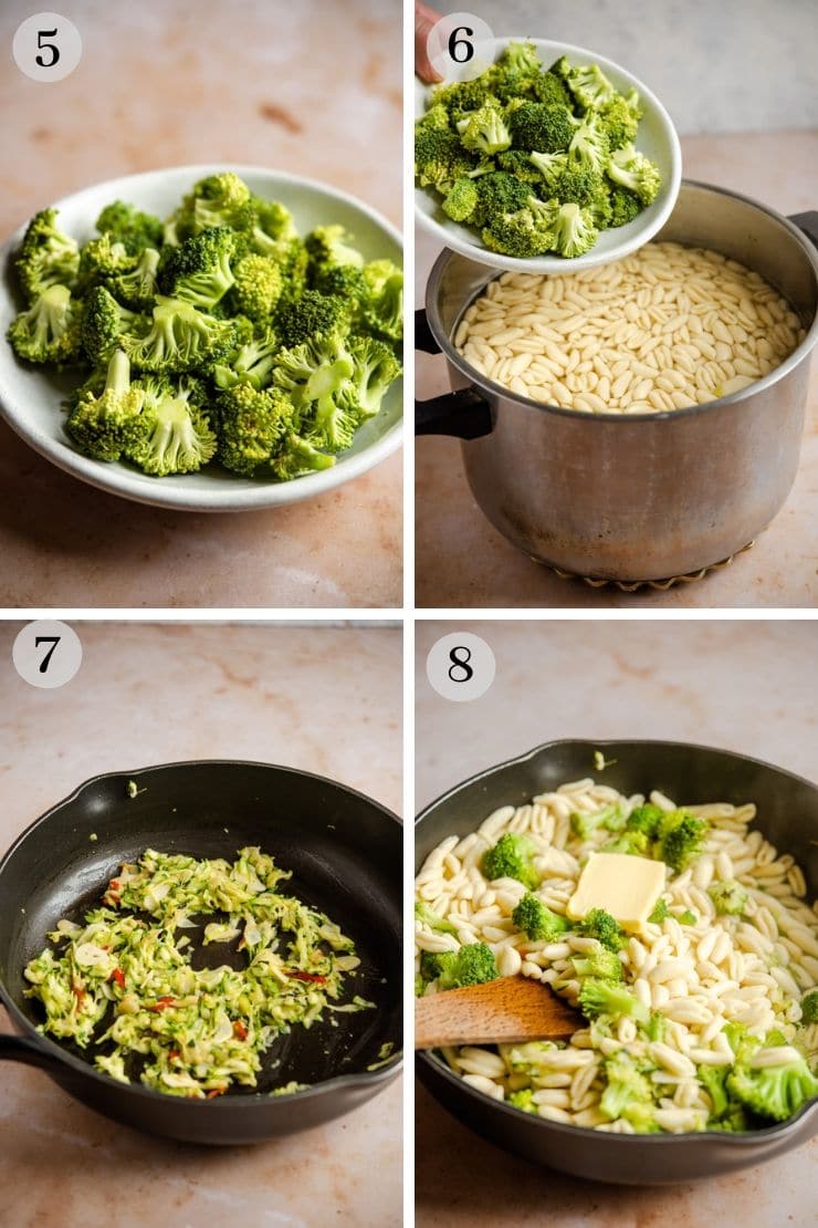 Step by step photos for making cavatelli and broccoli pasta