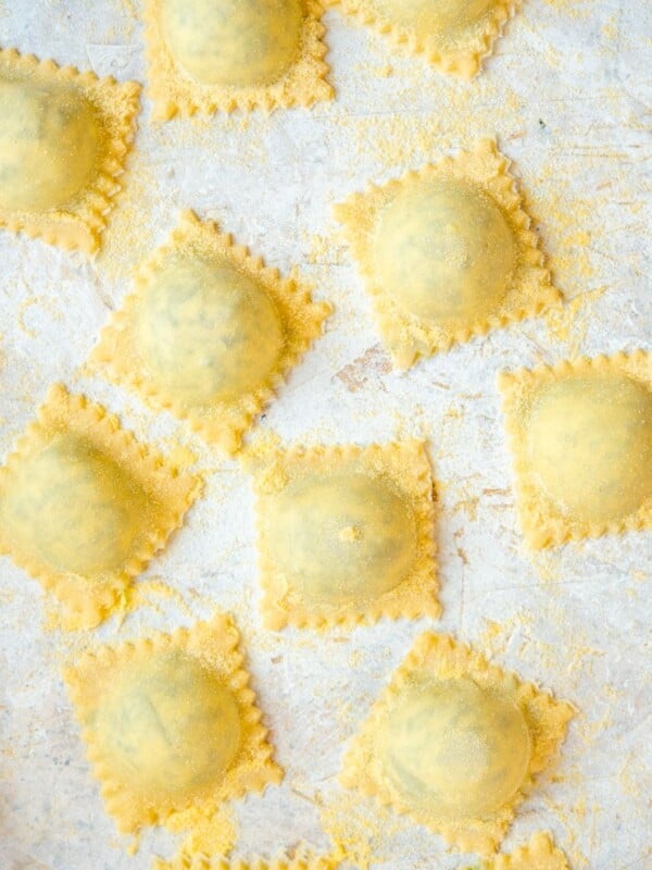 A close up of homemade ravioli