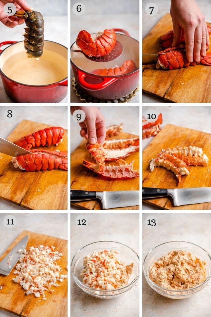 Step by step photos for making lobster ravioli