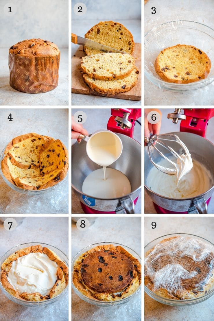 Step by step photos for making a christmas ice cream cake