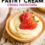 A pinterest graphic of Italian pastry cream