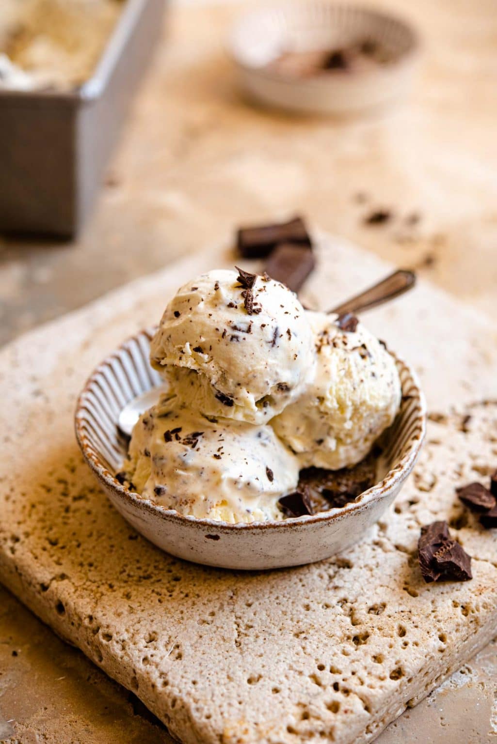 Stracciatella Gelato (No Churn) - Inside The Rustic Kitchen