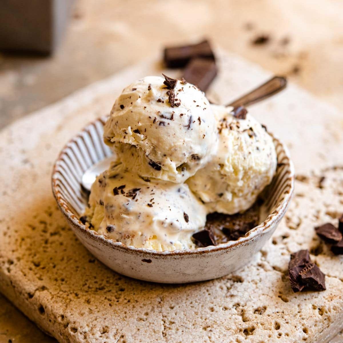 Stracciatella Gelato (No Churn) - Inside The Rustic Kitchen