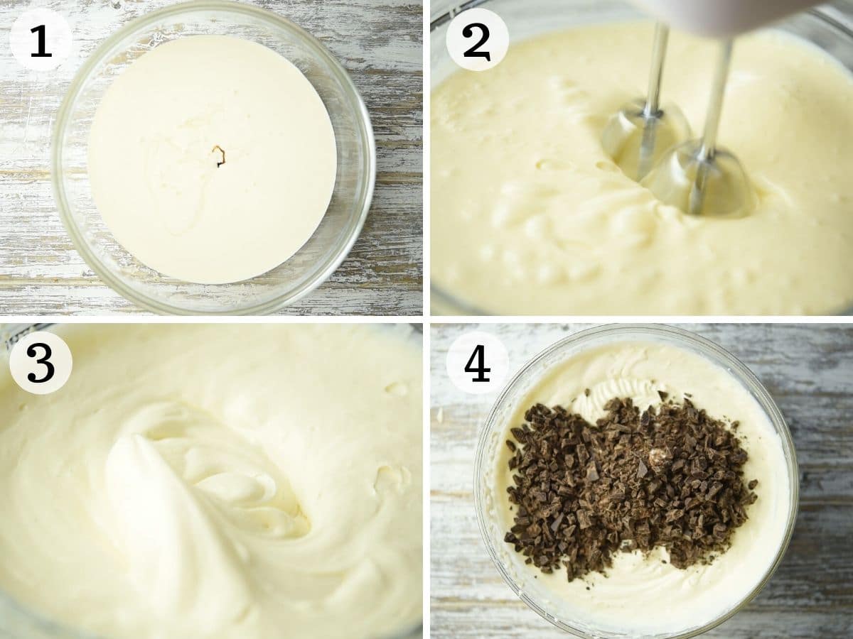 Step by step photos showing how to make Stracciatella gelato