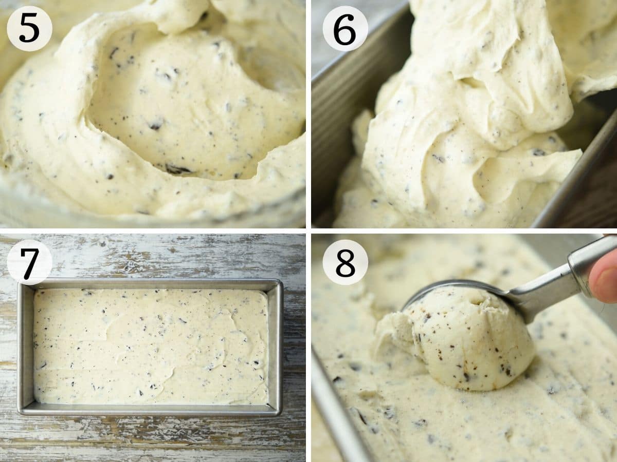 Step by step photos what gelato looks like before and after freezing