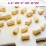 A pinterest graphic of potato gnocchi