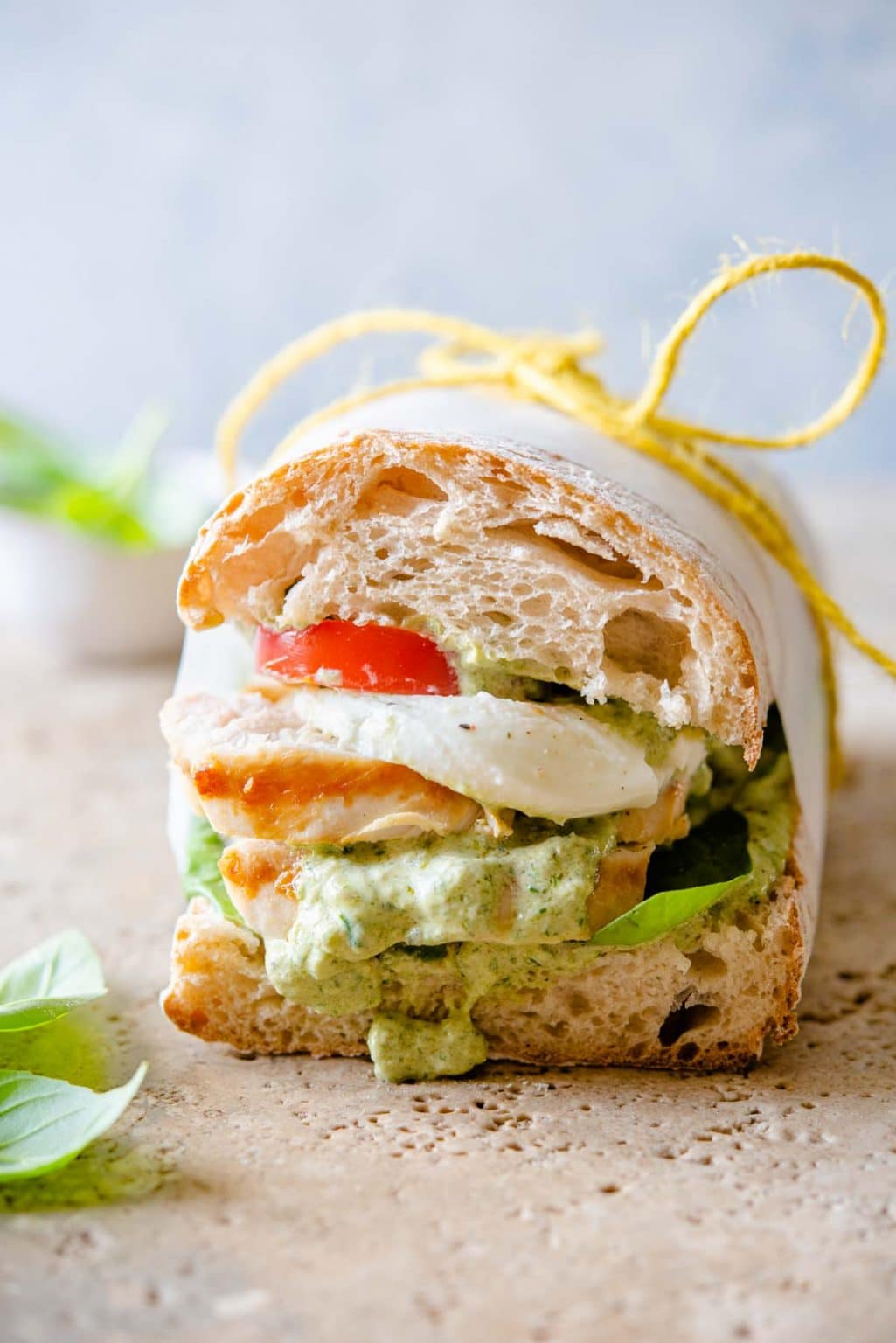 Chicken Pesto Ciabatta - Inside The Rustic Kitchen