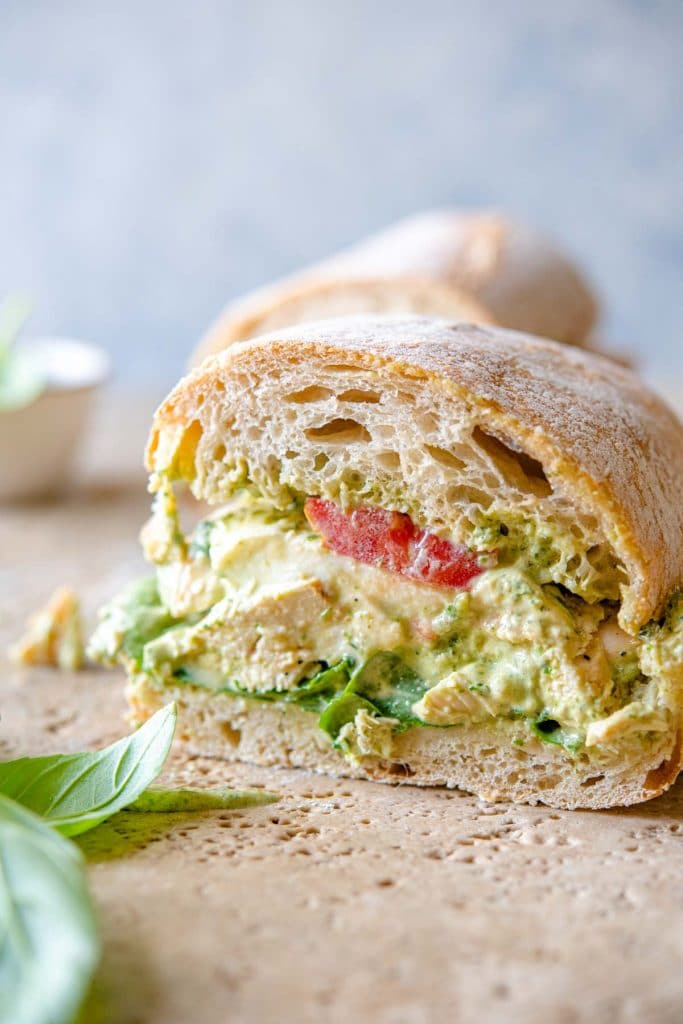 Chicken Pesto Ciabatta - Inside The Rustic Kitchen