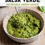 A pinterest graphic of Italian salsa verde