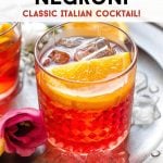 A Pinterest graphic of a Negroni cocktail