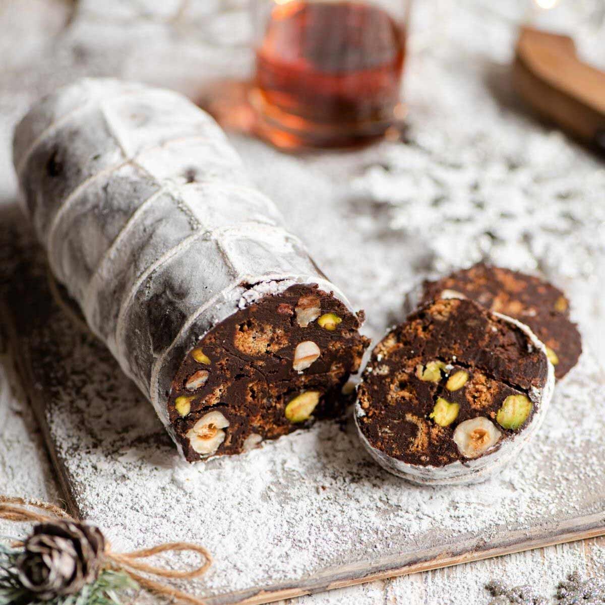 Chocolate Salami (Salame di Cioccolato) - Inside The Rustic Kitchen