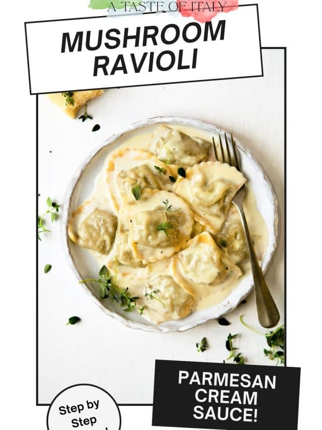 Mushroom Ravioli with Parmesan Cream Sauce