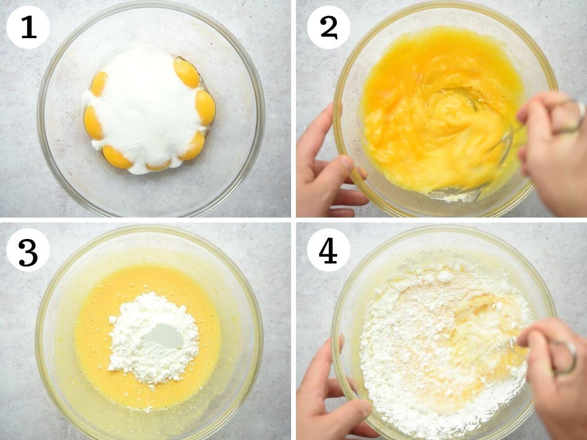 Step by step photos showing how to prepare custard