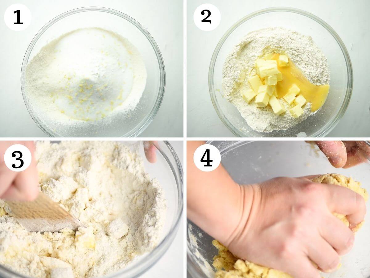 Step by step photos showing how to make pastry