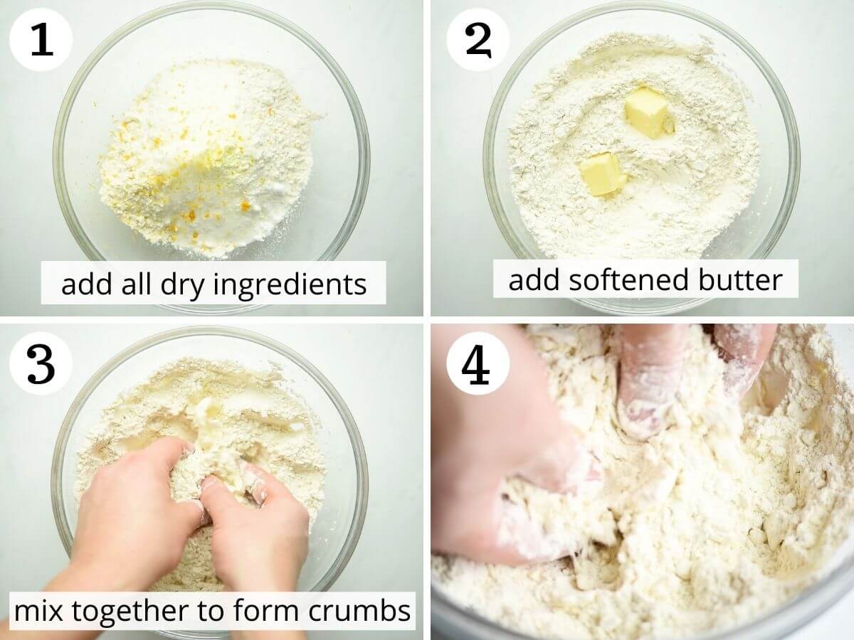 Step by step photos showing how to prepare the dry ingredients