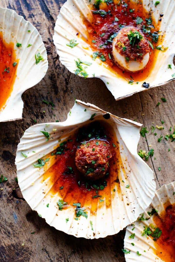 Scallops with 'Nduja Garlic Butter Inside The Rustic Kitchen